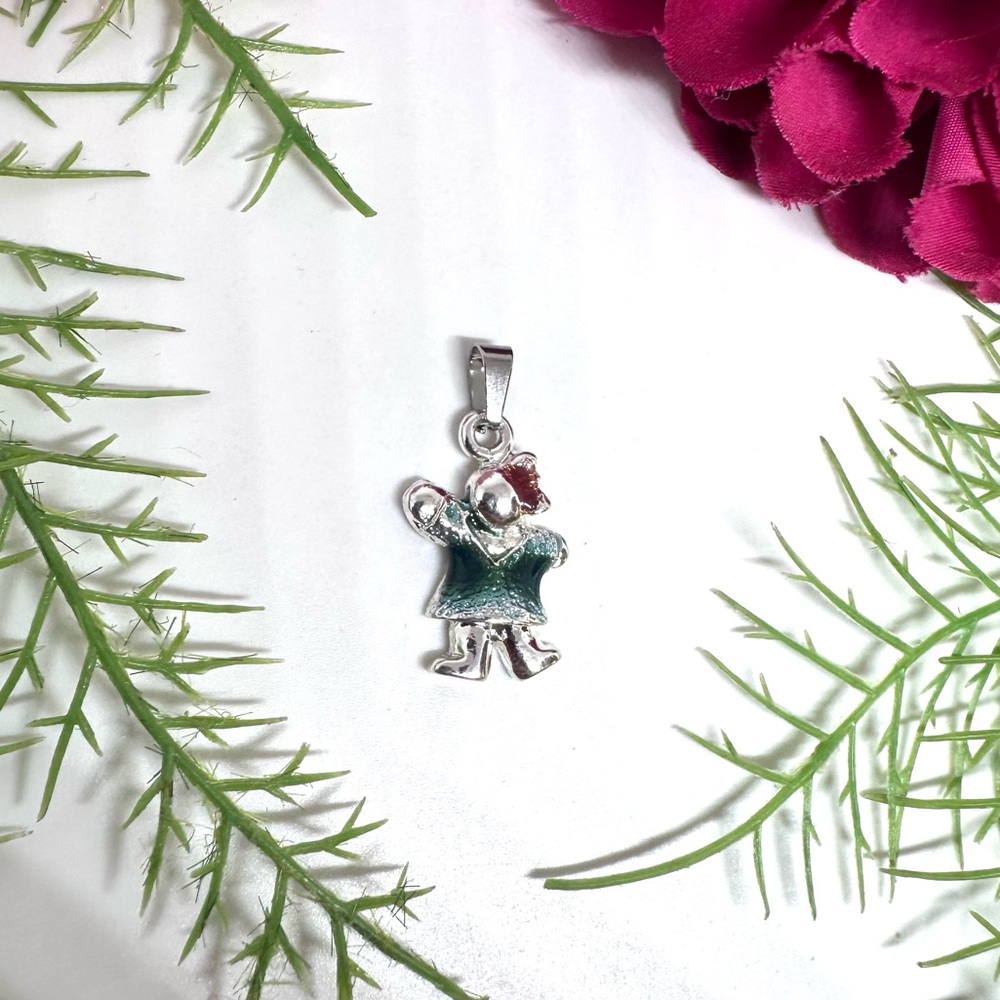 NEW⚜️Waving Girl Enameled Pendant Charm - Picture 2 of 6